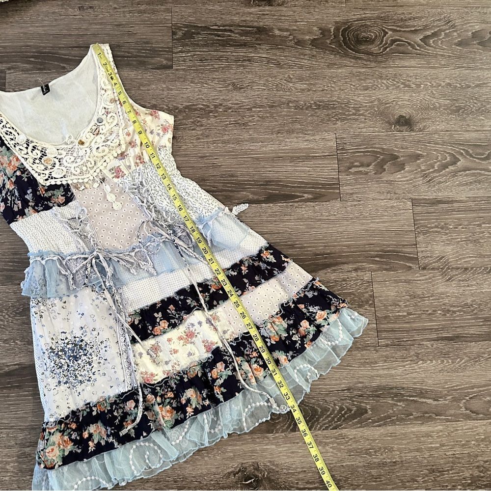 Sacred Threads Patchwork Seashell Boho Dress - image 6